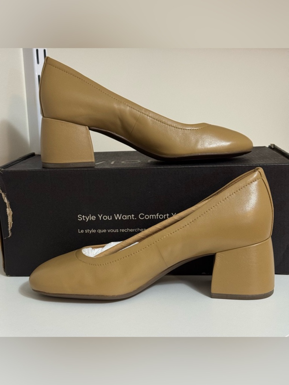 Vionic Womens Size 6 Carmel Pumps 2in Heel Comfort Shoes Slip On leather - Picture 5 of 6